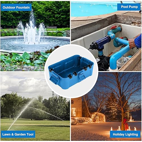 Miniatura 6 de Flemoon Caja eléctrica grande para exteriores (12.5 x 8.5 x 5 pulgadas), cubierta de cable de extensión impermeable IP54 para exteriores, resistente