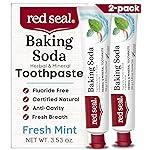 Red Seal Baking Soda Toothpaste - Fluoride-Free Herbal & Mineral Formula, Vegan-Friendly, Cruelty-Free, SLS and Paraben-Free, No Artificial Flavors, NATRUE Certified Natural, Dry Mouth Relief (2 Pack)