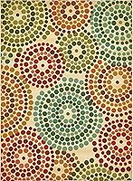 Vista 18 de Unique Loom Outdoor Modern Collection - Alfombra rectangular de 6 pies 1 pulgada x 9 pies, color beige y borgoña