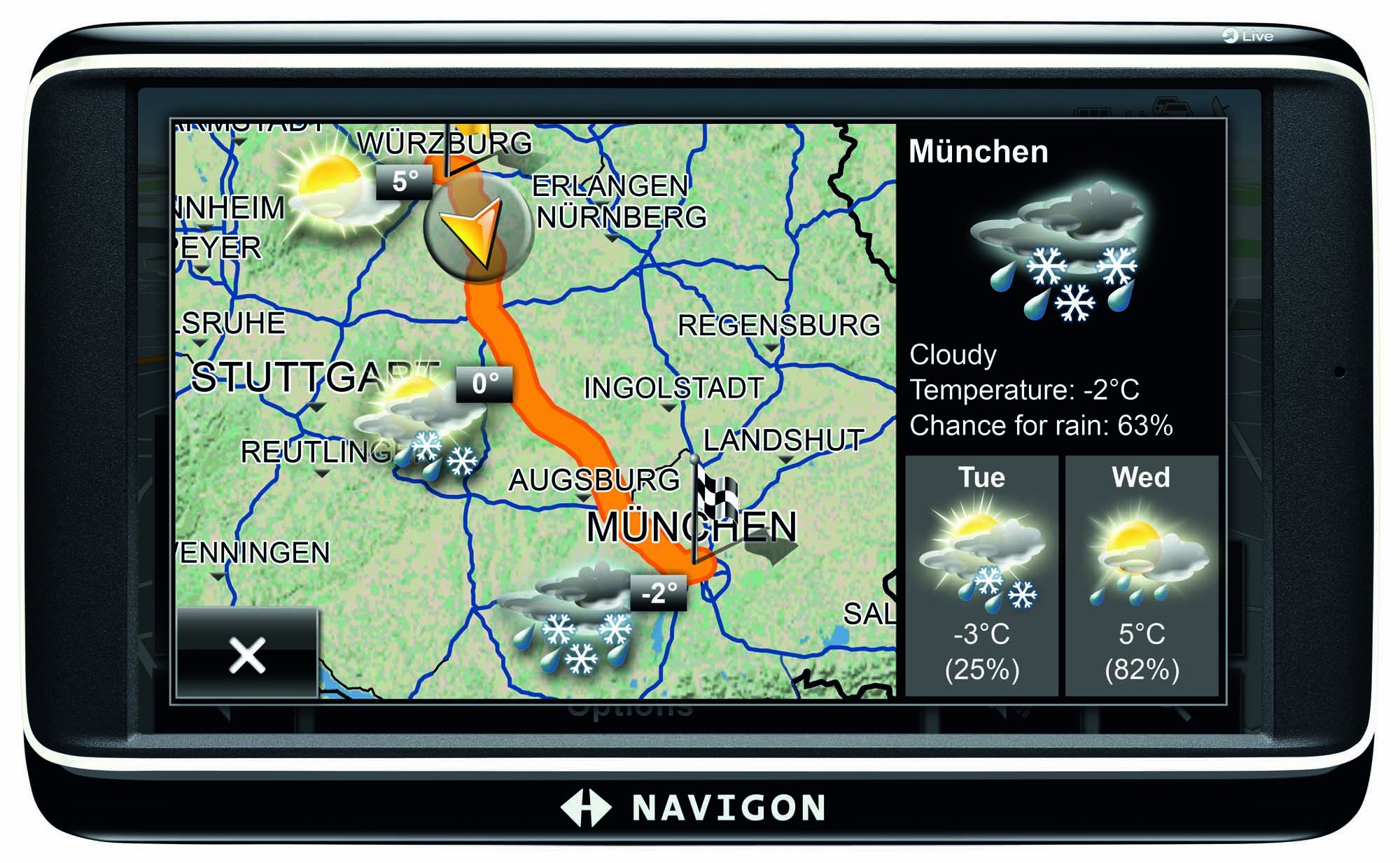 70 PLUS LIVE 5" Touch screen 201g Nero navigatore