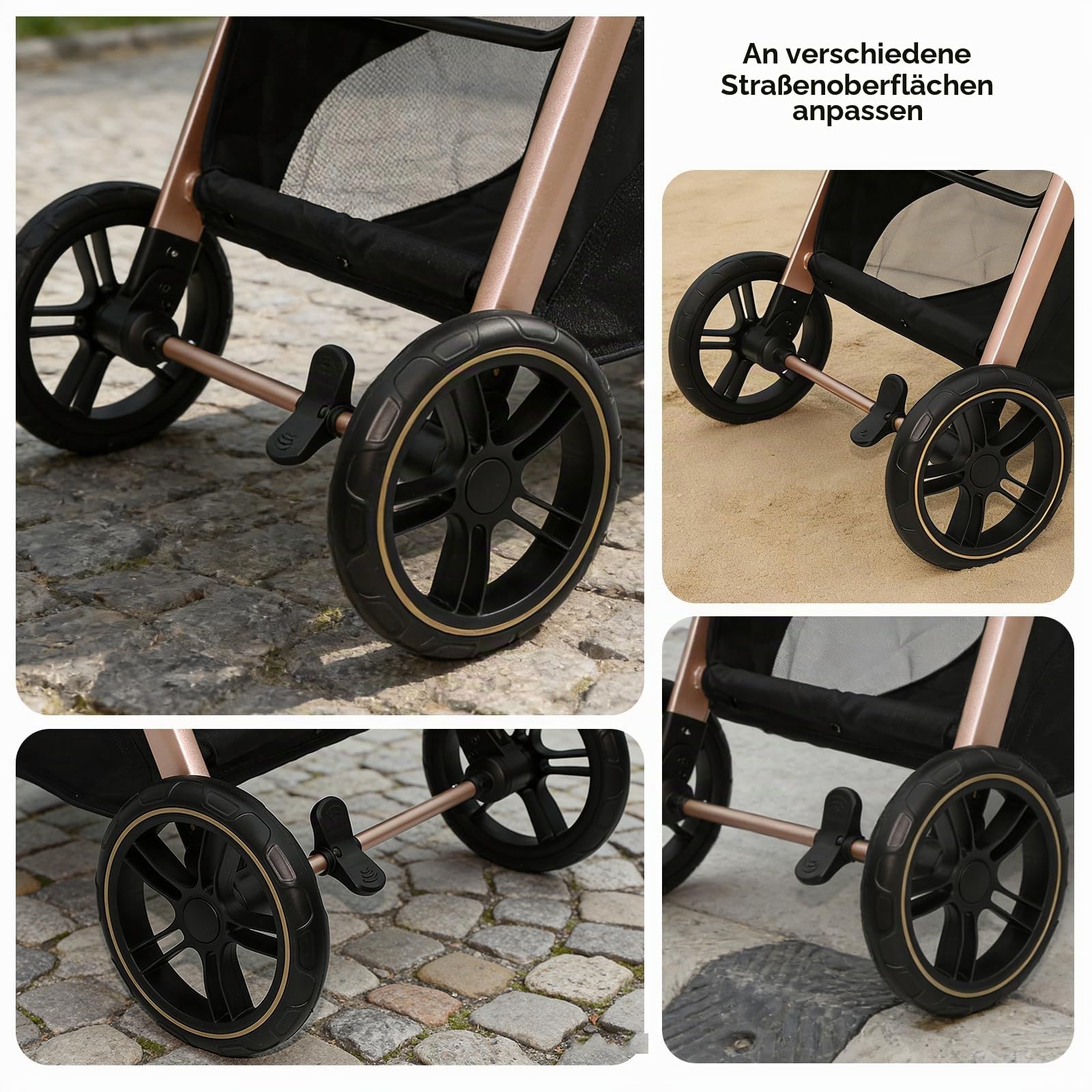 Reisesystem 3 in 1, kombi Kinderwagen, von Neugeborenen bis Kleinkind, All-Terrain, Einhand-Klappbar, Hochsitz-Baby-Kinderwagen, wandelbarer Babywagen