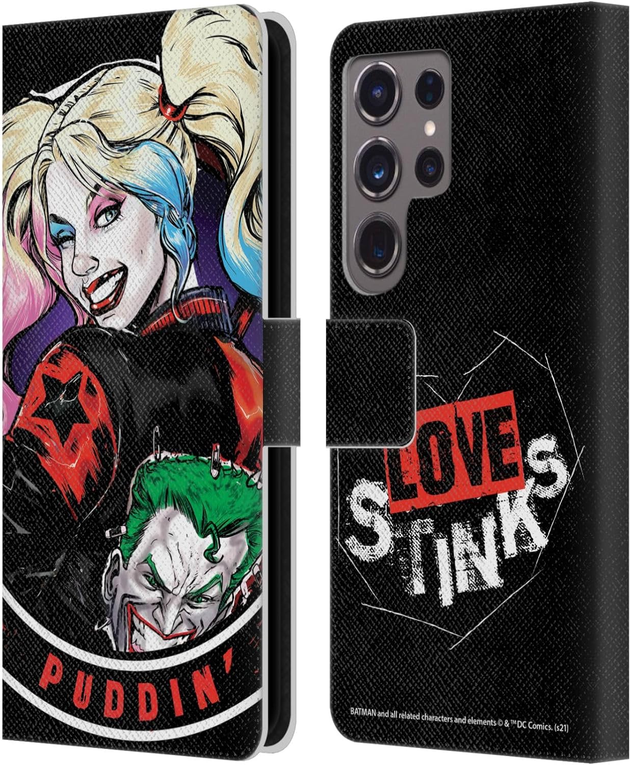 Head Case Designs Officially Licensed Batman DC Comics Toys Harley Quinn Graphics Leather Wallet Case Compatible with Samsung Galaxy S24 Ultra 5G