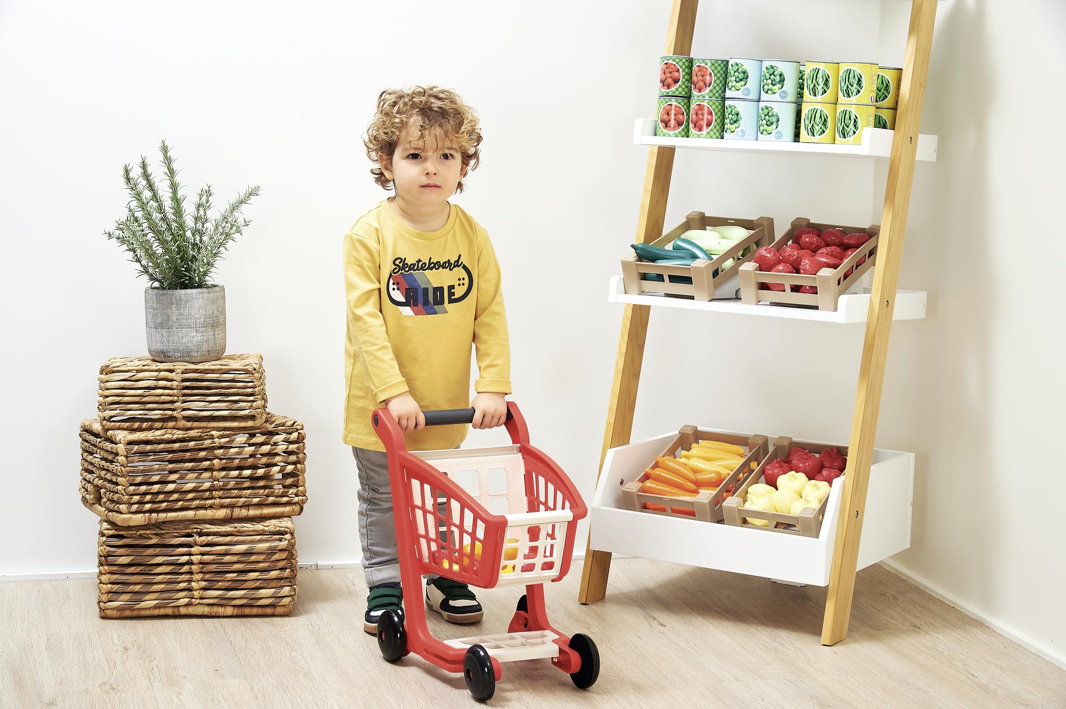 Ecoiffier - Caja Registradora de Juguete 100% Chef con Carrito y Accesorios para la Compra (7600001238)