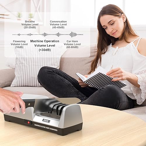Miniatura 6 de Afilador de cuchillos eléctrico para cuchillos de cocina, sistema automático de afilado de cuchillos profesional goodjob con abrasivos de diamante y