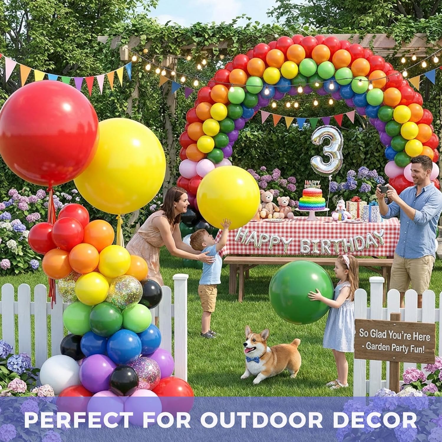 Koogel 36 Inch Assorted Rainbow Large Latex Balloons, 15 PCS Big Assorted Color Balloons for Birthday Bridal Shower Wedding Party Carnival Anniversary Decorations