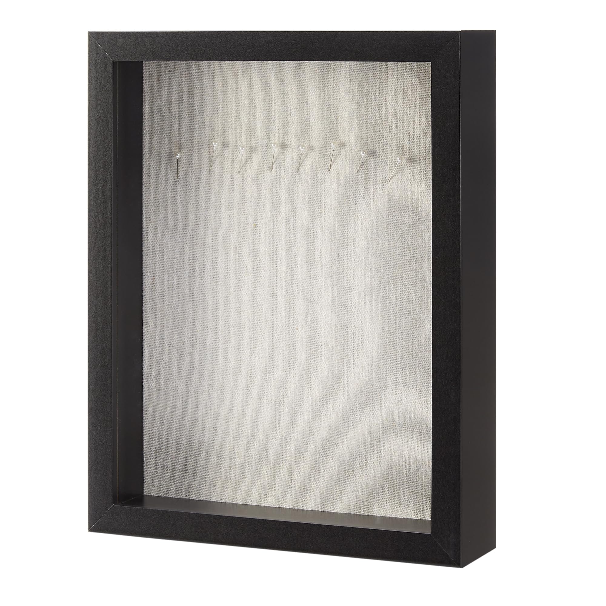 Amazon Basics Rectangular Wooden Shadow Box/Picture Frame, 21.6 cm x 28 cm, Black