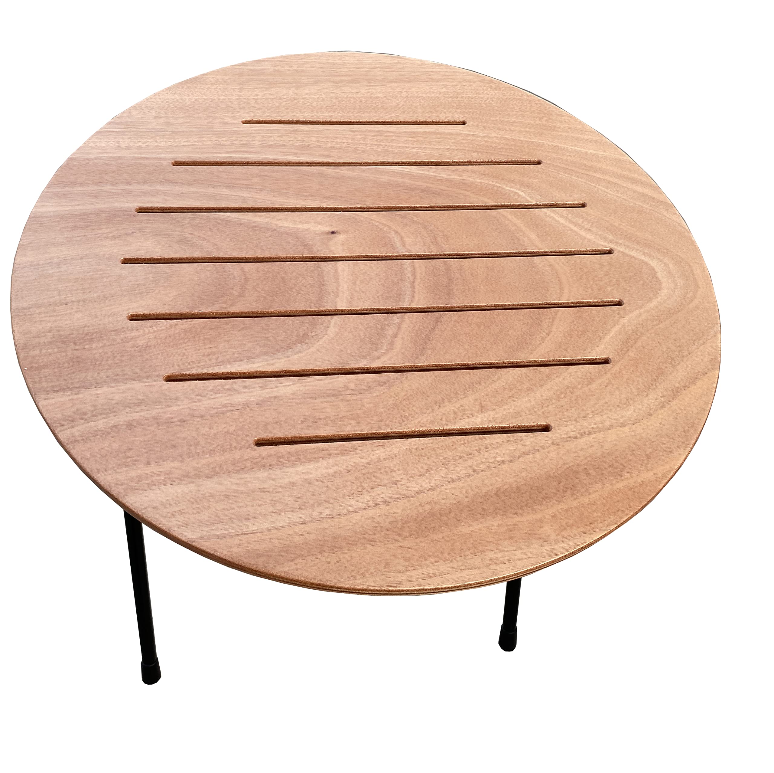 Castelmerlino Silvia Table Pliante, Métal, Okume Natural, Rond