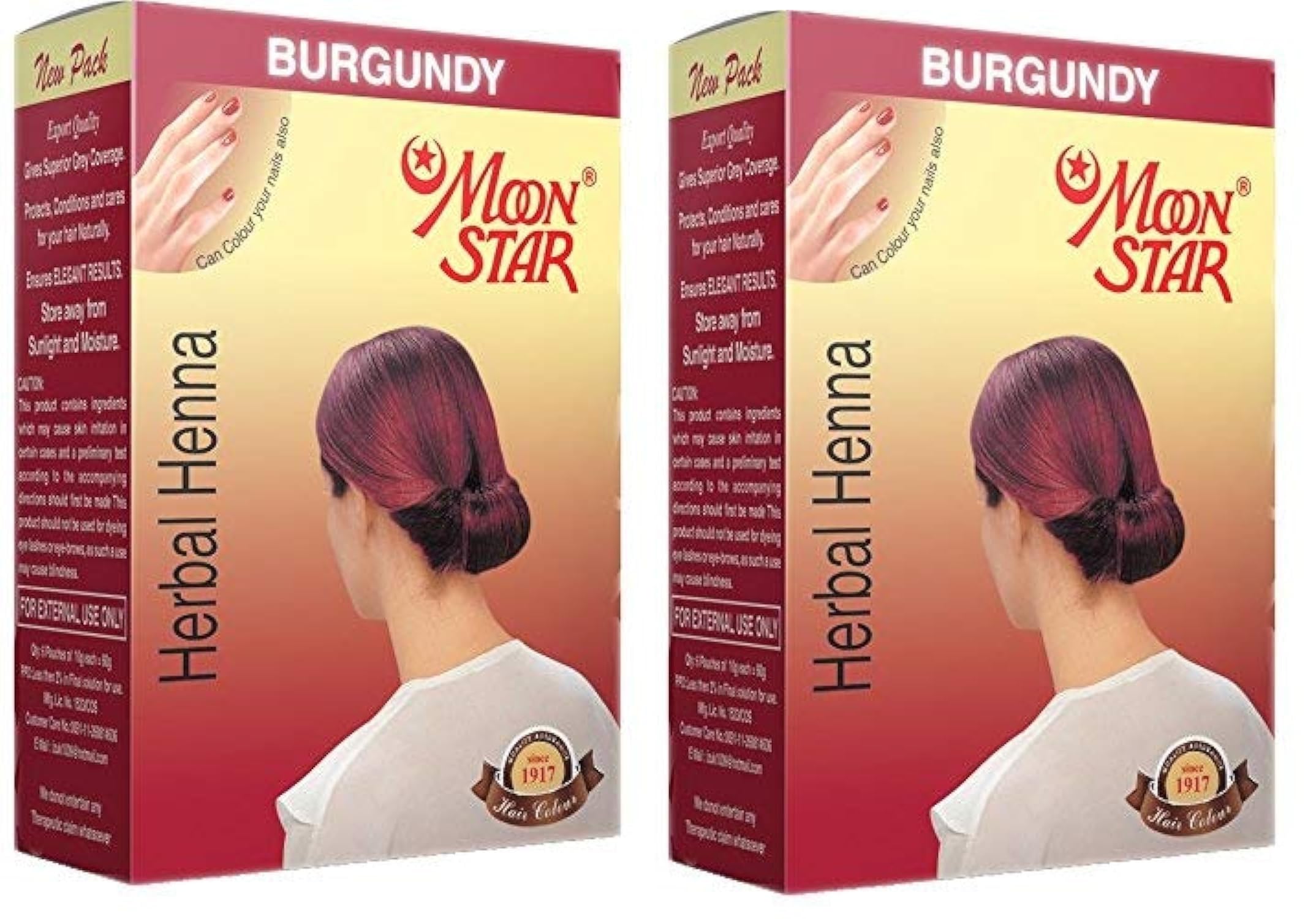 Moon Star Herbal Henna Hair Colour, Burgundy, Pack of 12-image-27