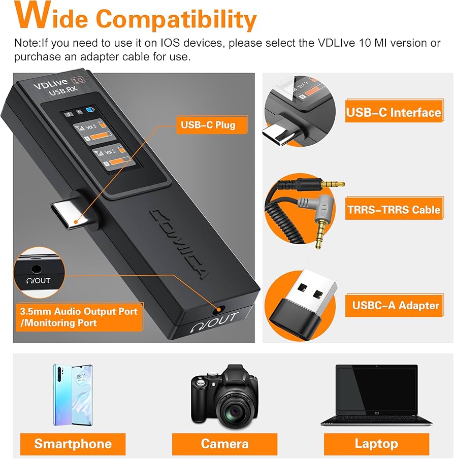 Amazon | ワイヤレスマイクシステム Comica VDLive10 USB スマホ外付け