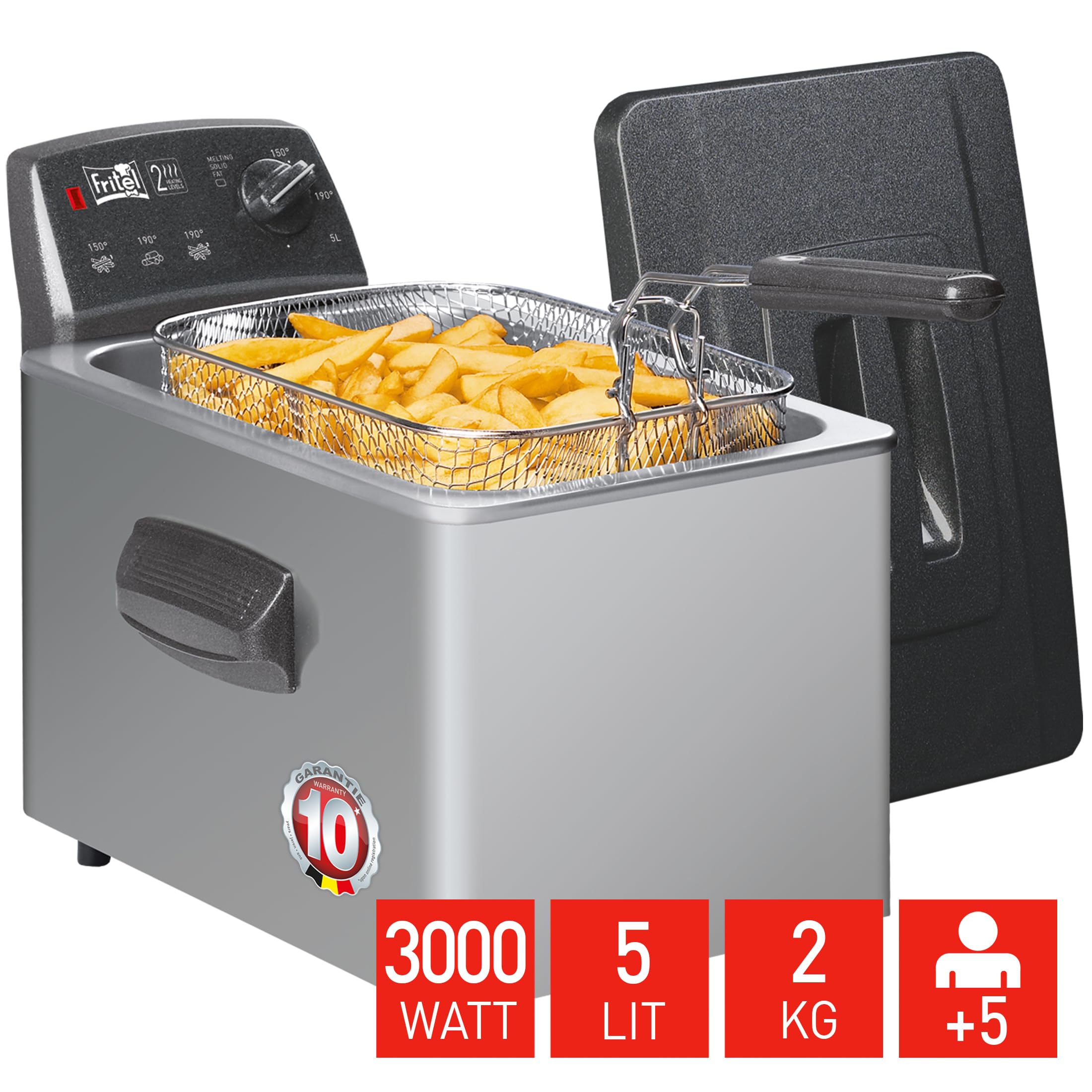FRITEL Freidora Turbo SF 4551M - de doble resistencia - 5 litros - 3200W
