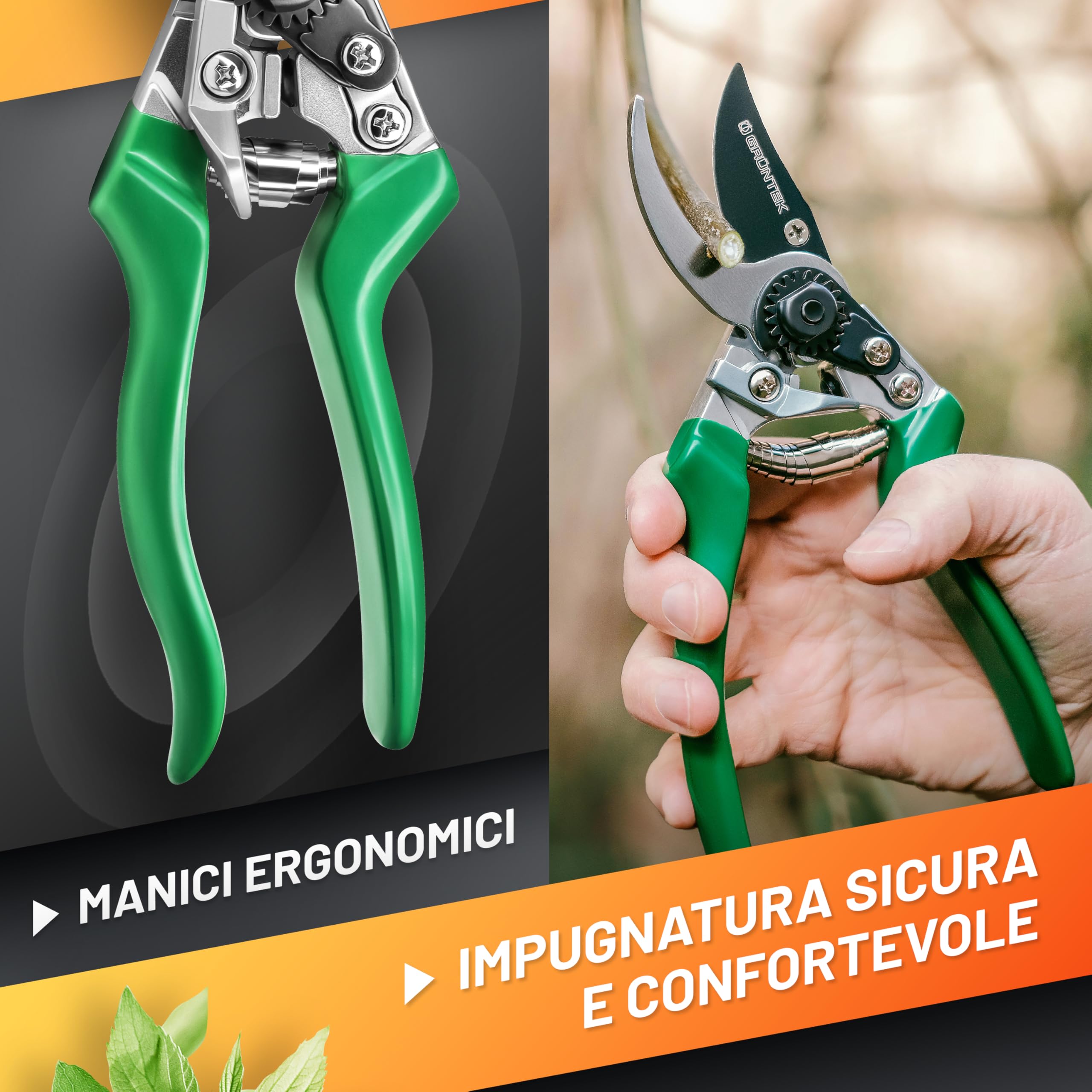 GRÜNTEK Forbici Cesoie Potatura Giardino 215 mm FALCO Professionale