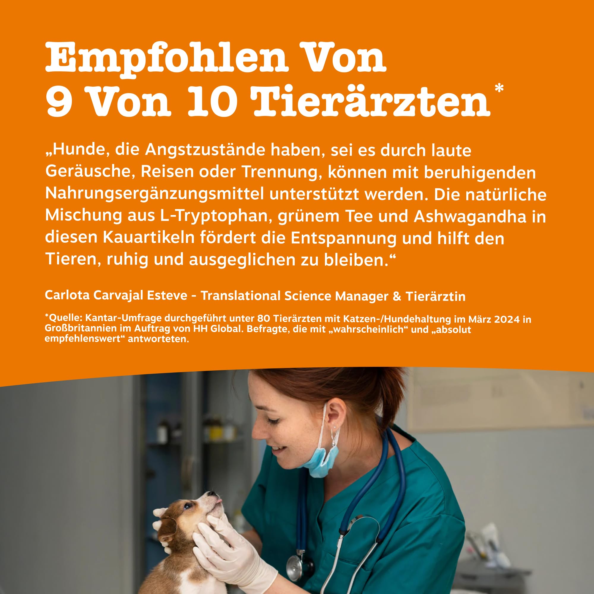 Zesty Paws Beruhigung Dogs | Unterstützt bei Trennungsangst, Stress, Hyperaktivität & Entspannung | Beruhigungsleckerlis mit Ashwagandha, L-Tryptophan & Grüntee | Für Hunde Täglich | 90 Chews