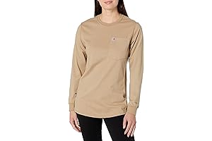 Flame Resistant Force Cotton Long Sleeve Crewneck T Shirt for Women