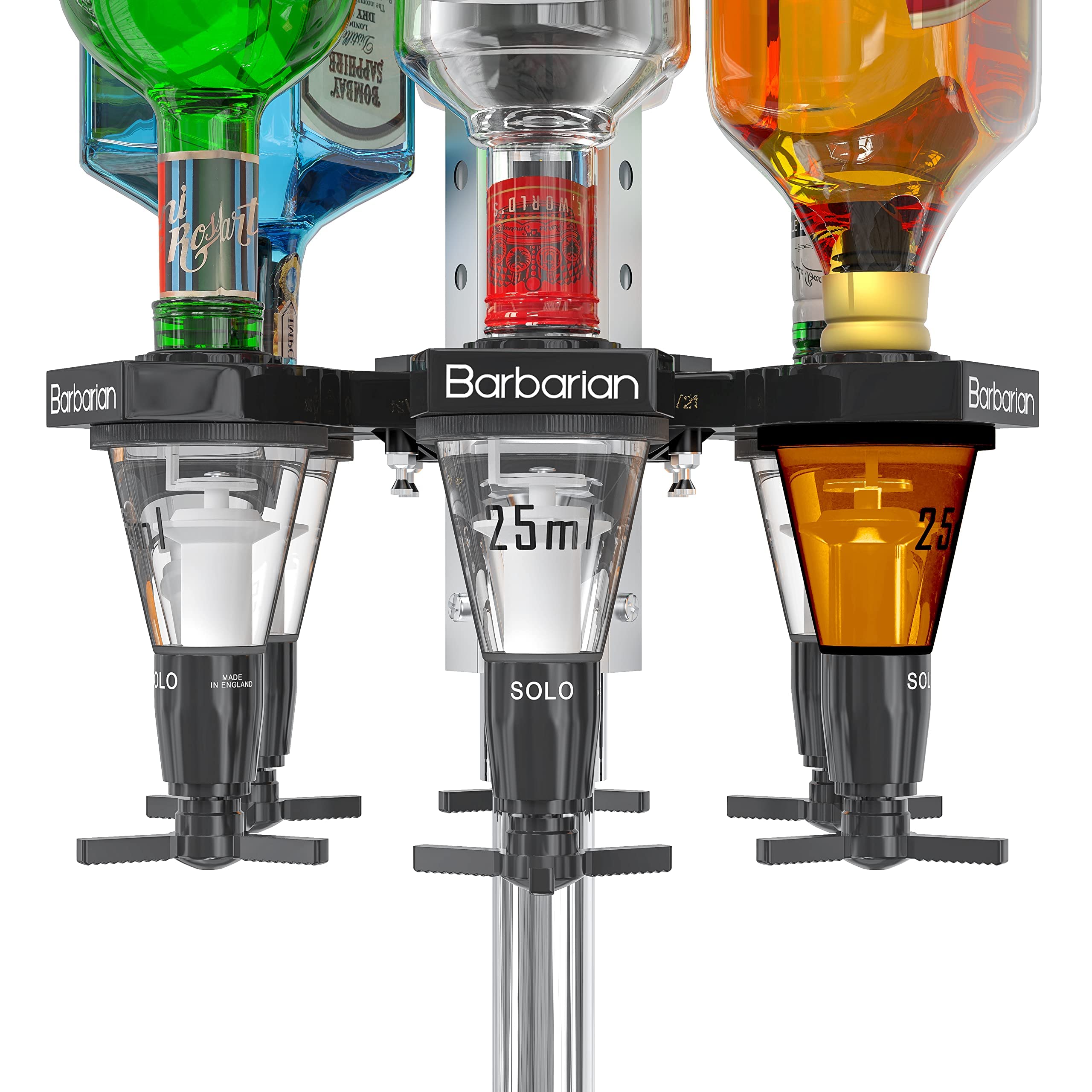 Barbarian - 4/6 bouteilles optiques rotatives pour bar à la maison - Support pour bouteille d'alcool, de vin, distributeur de boissons à l'envers