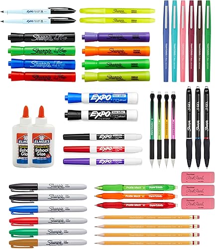 Vista 7 de Sharpie Paquete de variedad de suministros escolares, mi primer paquete todo en uno, Expo, Paper Mate, palillos de pegamento Elmer’s, pegamento