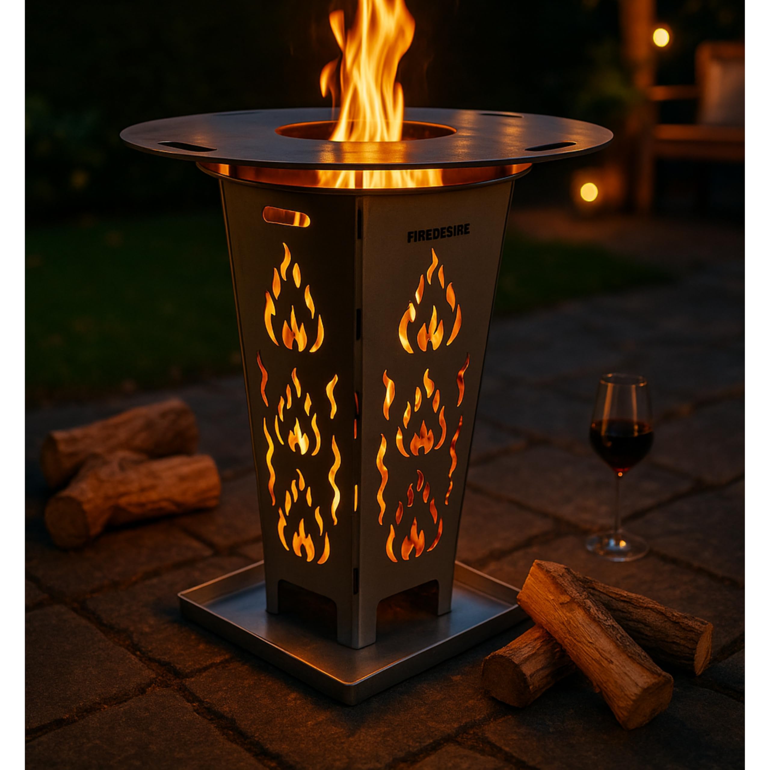 FireDesire Feuerkorb 80cm + Grillplatte + Ascheschale, Feuertonne, Feuerschale, Grilltonne, Ofen, Terassenofen, Grill
