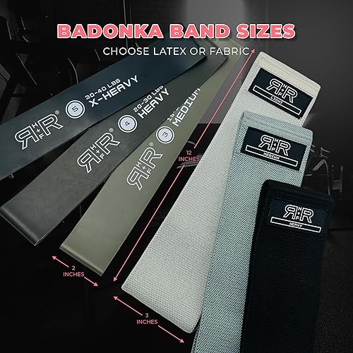 Miniatura 12 de BADONKA - Mangas protectoras para bandas de glúteos, incluye 3 bucles de resistencia opcionales de tela o látex, 3 niveles de resistencia, bandas de