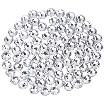 Novani Crystal Rhinestones, Flatback Loose Gemstones 144pcs Glass Rhinestones for Clothes Shoes Crafts Makeup Nail Art and DIY DecorationsSS40, Crystal Clear