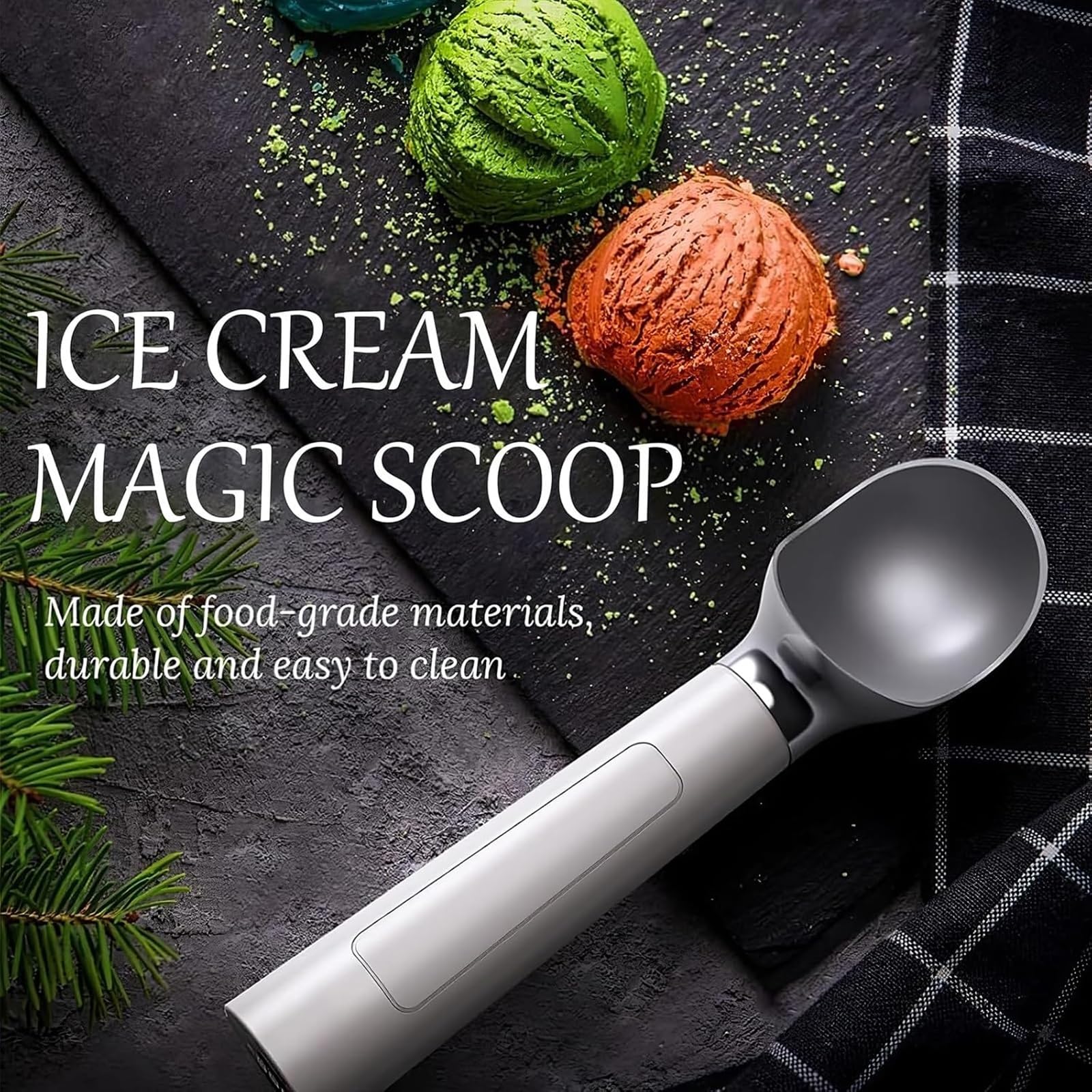 Cuillère à glace chauffante électrique, cuillère à glace chauffante automatique, 2 cuillères à glace chauffantes rechargeables avec affichage intelligent, capacité de 2 oz, étanché