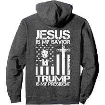 Jesus Is My Savior Trump Is My President Trump American Flag Pullover Hoodie