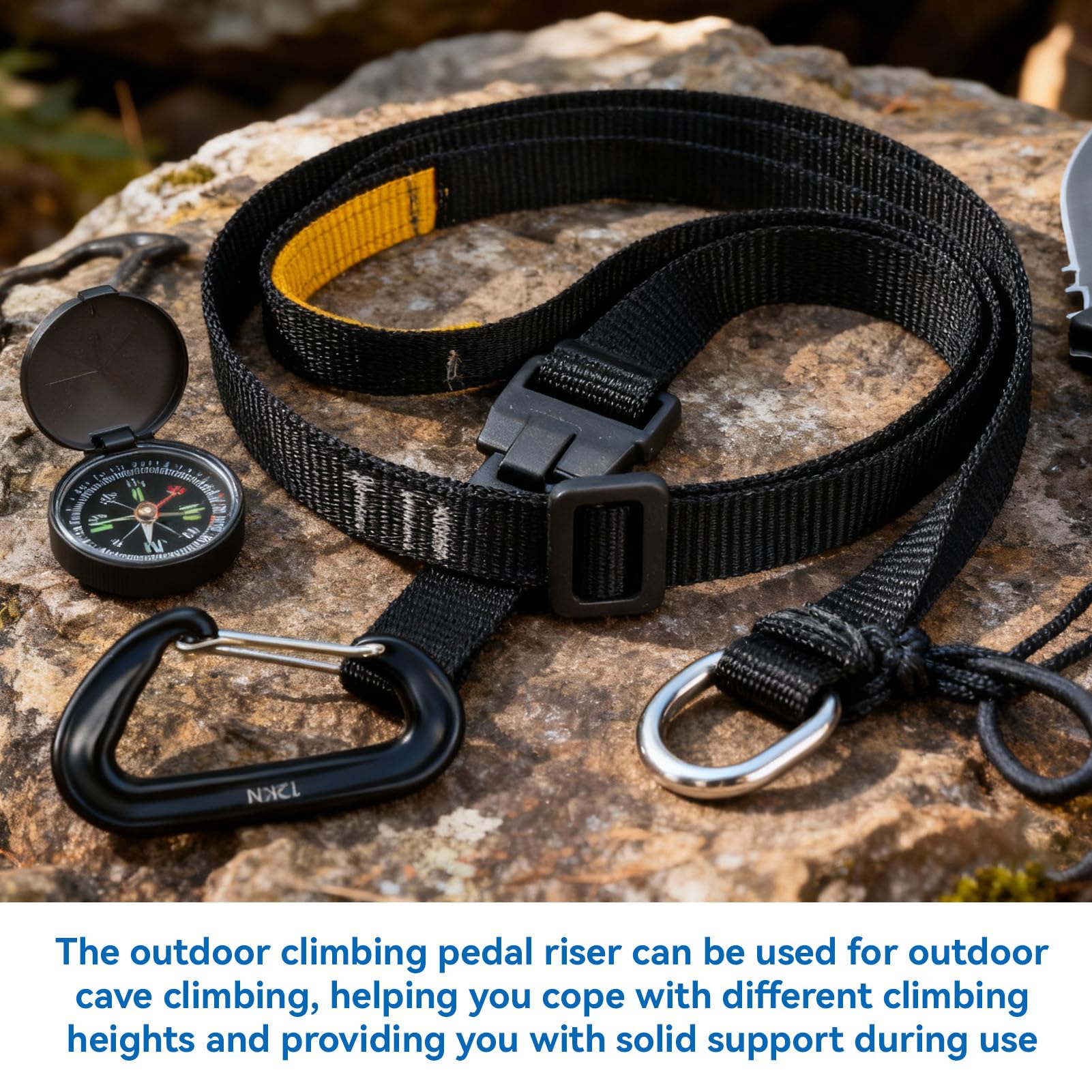 HERCHR Pédale d'ascension, 80-133 cm/31,5-52,4 Pouces Pédale d'escalade d'extérieur Sangle d'ascension d'escalade Ceinture de Pied en Corde pour l'alpinisme Escalade Protection Technique