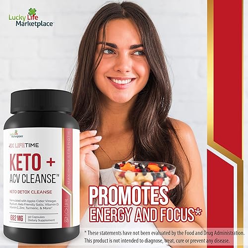 Miniatura 5 de 3X Lifetime Keto + ACV Cleanse - Limpieza Keto Detox para limpieza de cuerpo completo - Suministro para 90 días - Ayuda a reducir la hinchazón del