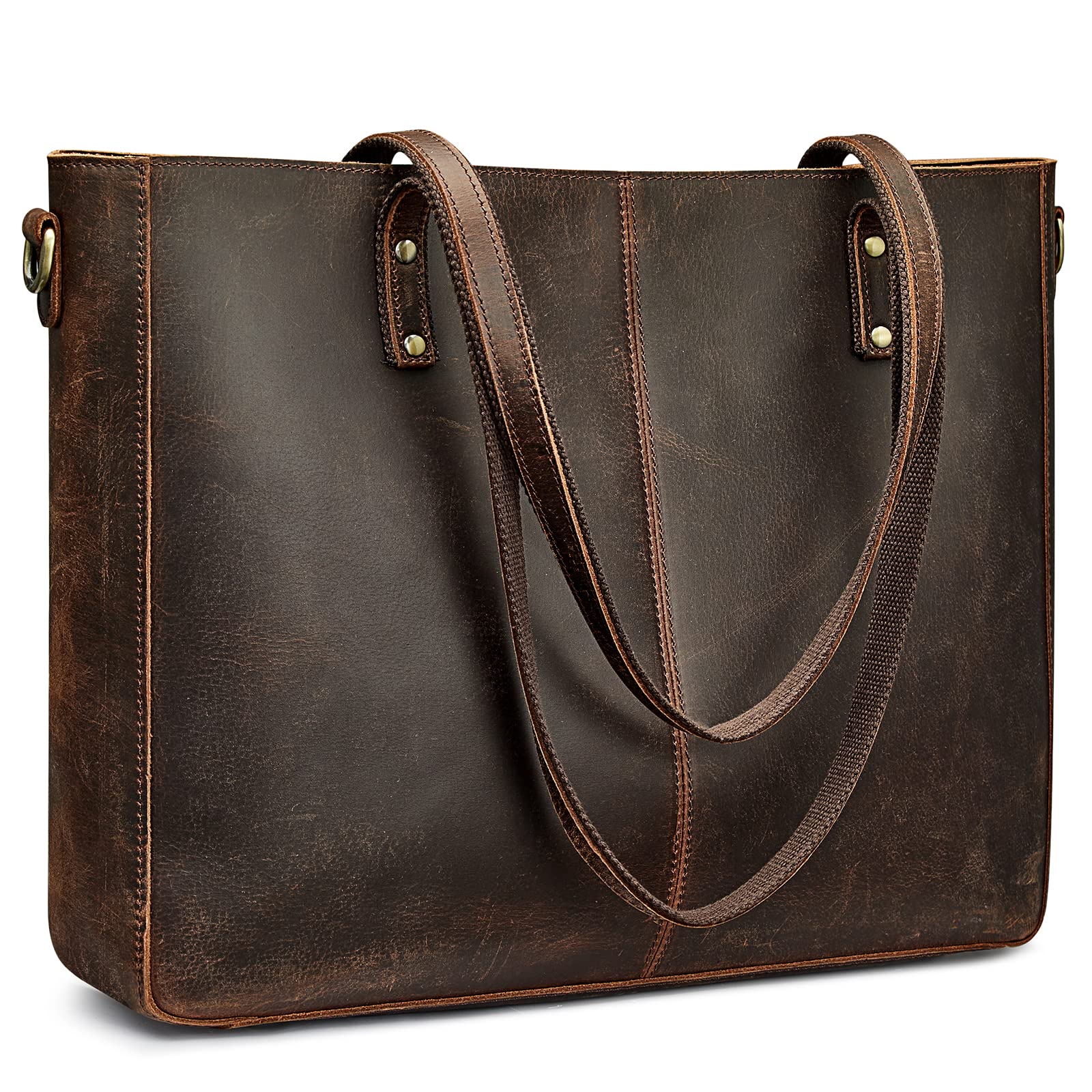 S Zone Genuine Leather Shoulder Tote Bag For Women Large