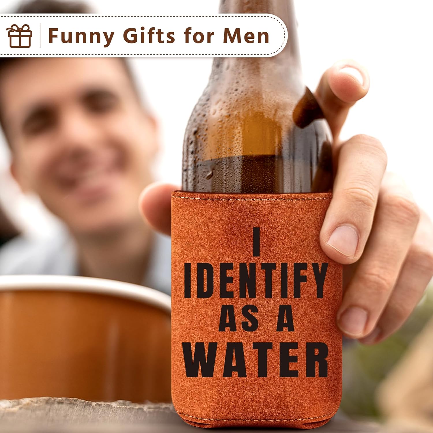 Funny Easter Basket Stuffers for Him Men Boyfriend, Fathers Day Father Gifts for Dad Grandpa Husband Anniversary Birthday, Cool Gag Gifts for Guys Valentines Leather Can Cooler Retirement Gifts 2026 - Image 5