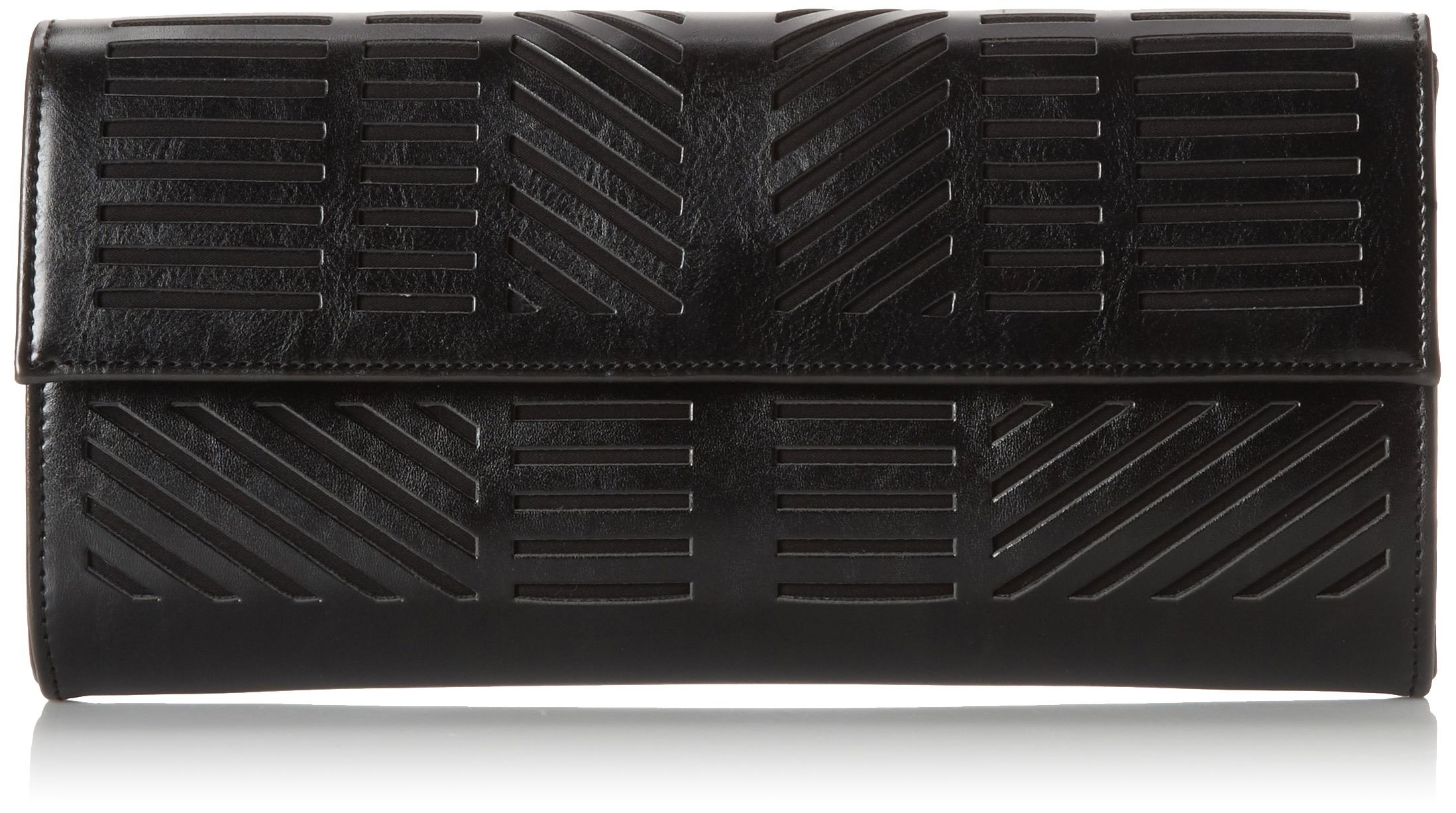 BCBG Moto Geometric Perforated Clutch Evening Bag