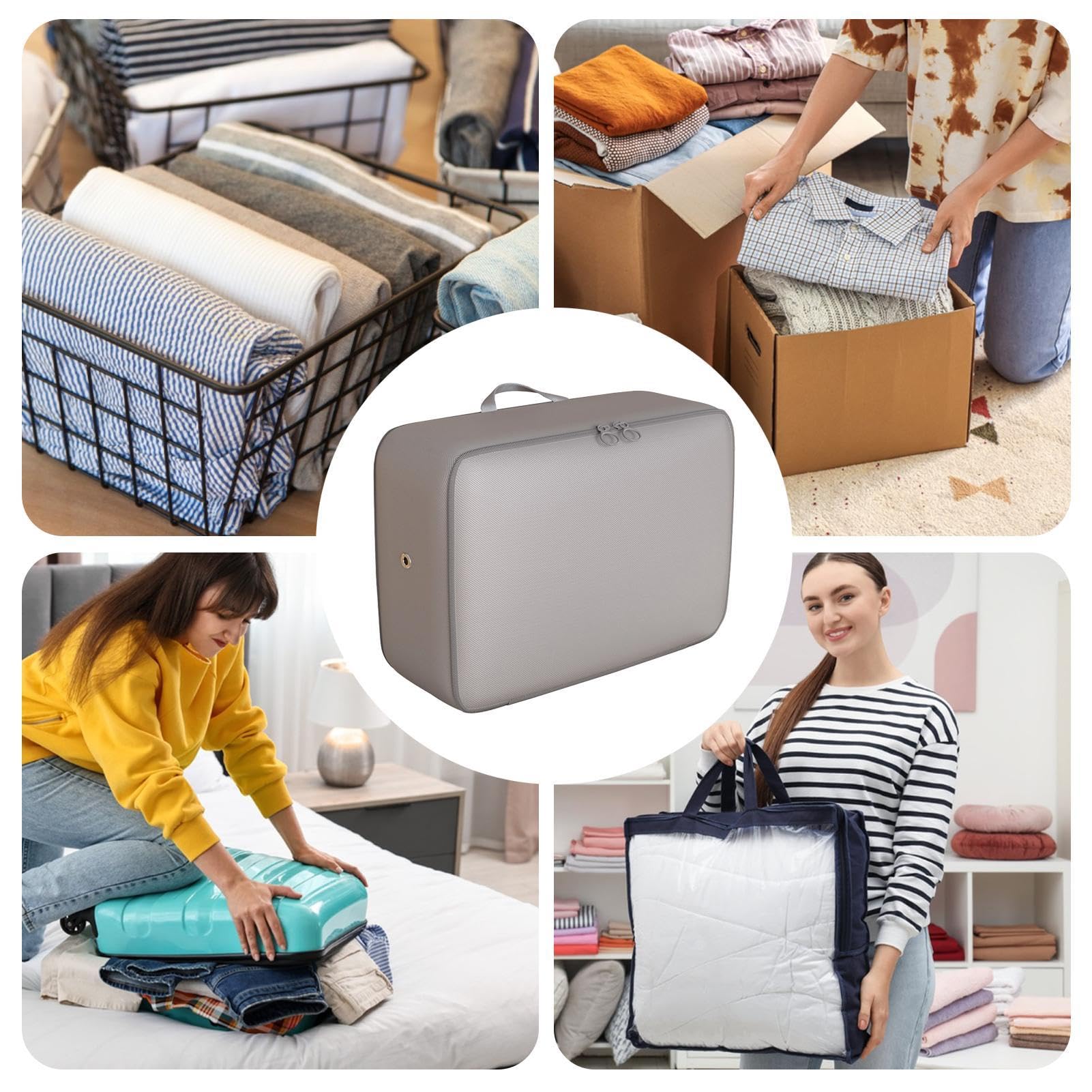Compressie Opbergzakken - Compressie Organizer Voor Dekens | Ritssluiting Ruimtebesparende 2-Laags Kledingtas Voor Matras Kussen Dekbed Beddengoed Thuis Reizen Studentenhuis Trouwjurken