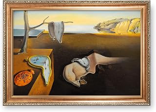 The Persistence of Memory by Salvador Dalí,Framed Size:34.5x24.5 inches,Image Size:30x20 inches World Classic Reproductions For HomeDecor,Italy Style Luxurious Gold Embossing Frame