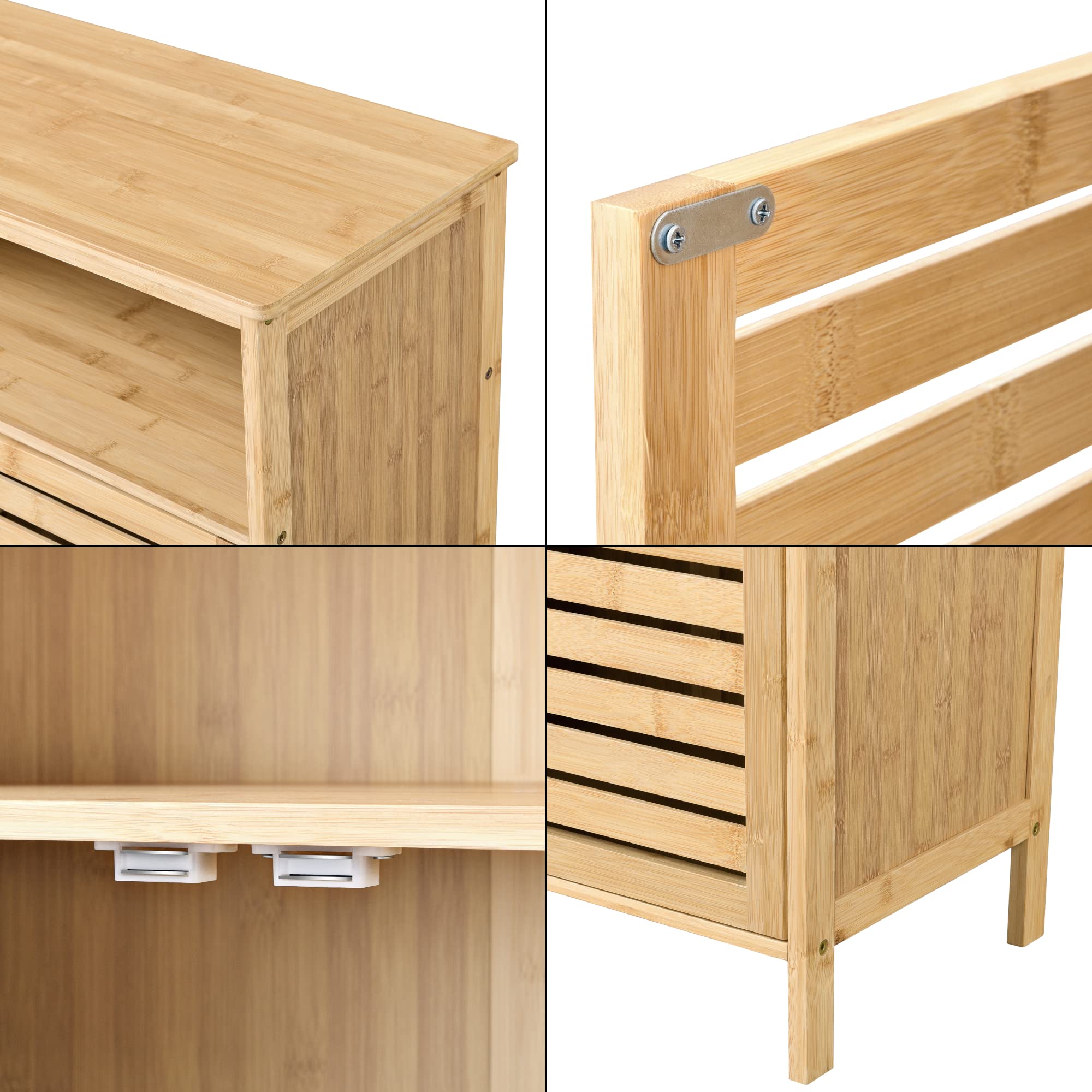 [en.casa] Mueble Baño Eslöv 3 Compartimentos bambú 81x66x31cm Natural