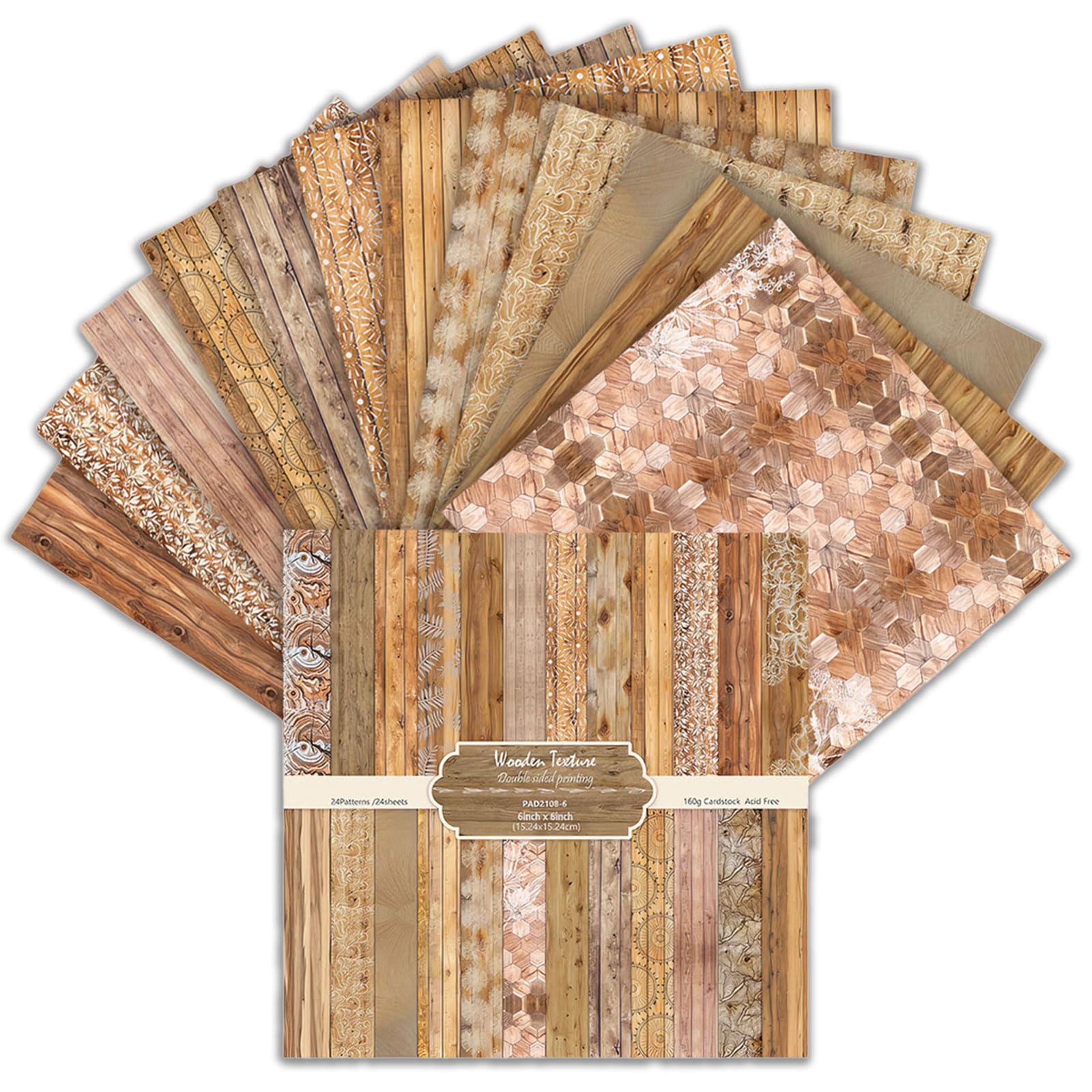 MerwDeeyt Scrapbook Papier 24 Blat Buntes Muster Bastelpapie