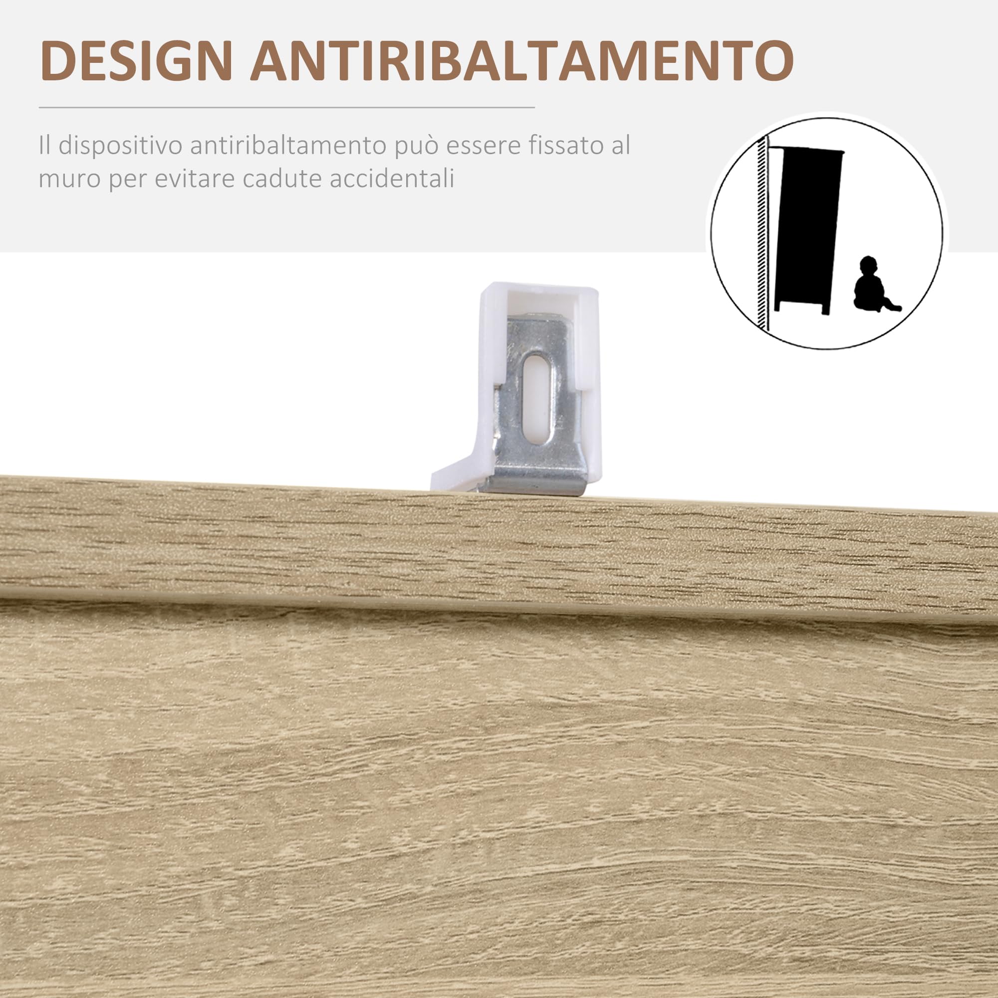 HOMCOM Libreria Scaffale in Legno con 3 Ripiani e 2 Ante, 61.5x29.5x80cm