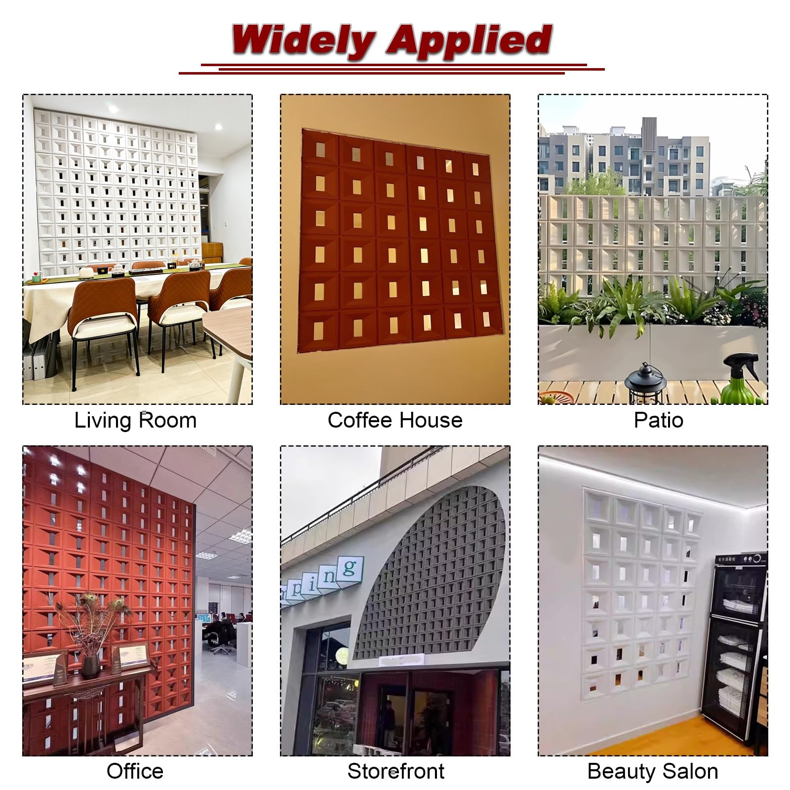 Paneles de pared decorativos de ladrillo hueco, ladrillos de cemento decorativos ligeros, pantalla calada de doble cara para divisor de habitaciones