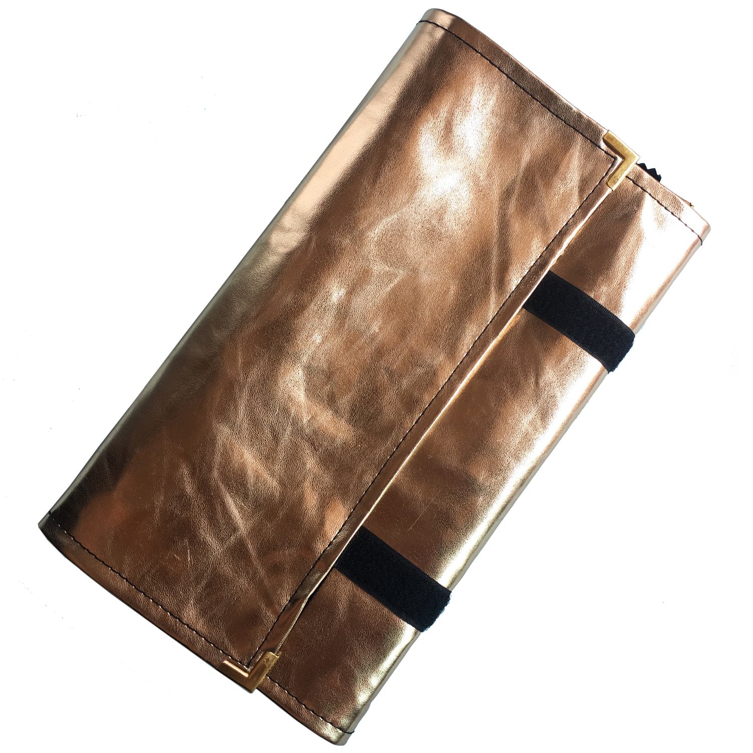 iYang Jewelry Organizer Rolls Necklace Ring Earring Holder Bag Case Carriers Collector Soft Velvet (Gold)