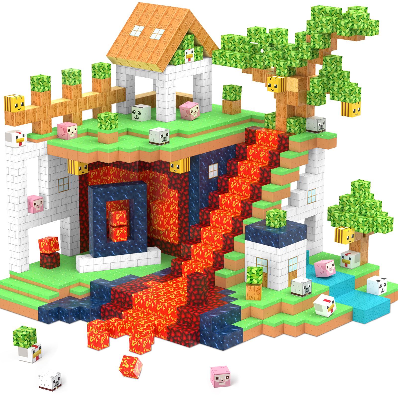 Blocchi da costruzione magnetici 150 pezzi Giocattoli magnetici sensoriali Regali di compleanno di Natale per bambini Ragazze di età 3 4 5 6 7 8 Un regalo di Pasqua Giocattolo creativo per bambini