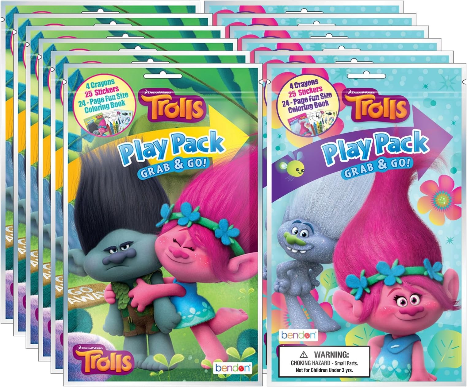 Bundle of 12 Trolls Grab & Go Play Packs