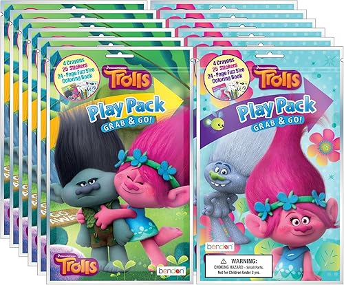 Paquete de 12 Trolls Grab & Go Play Packs