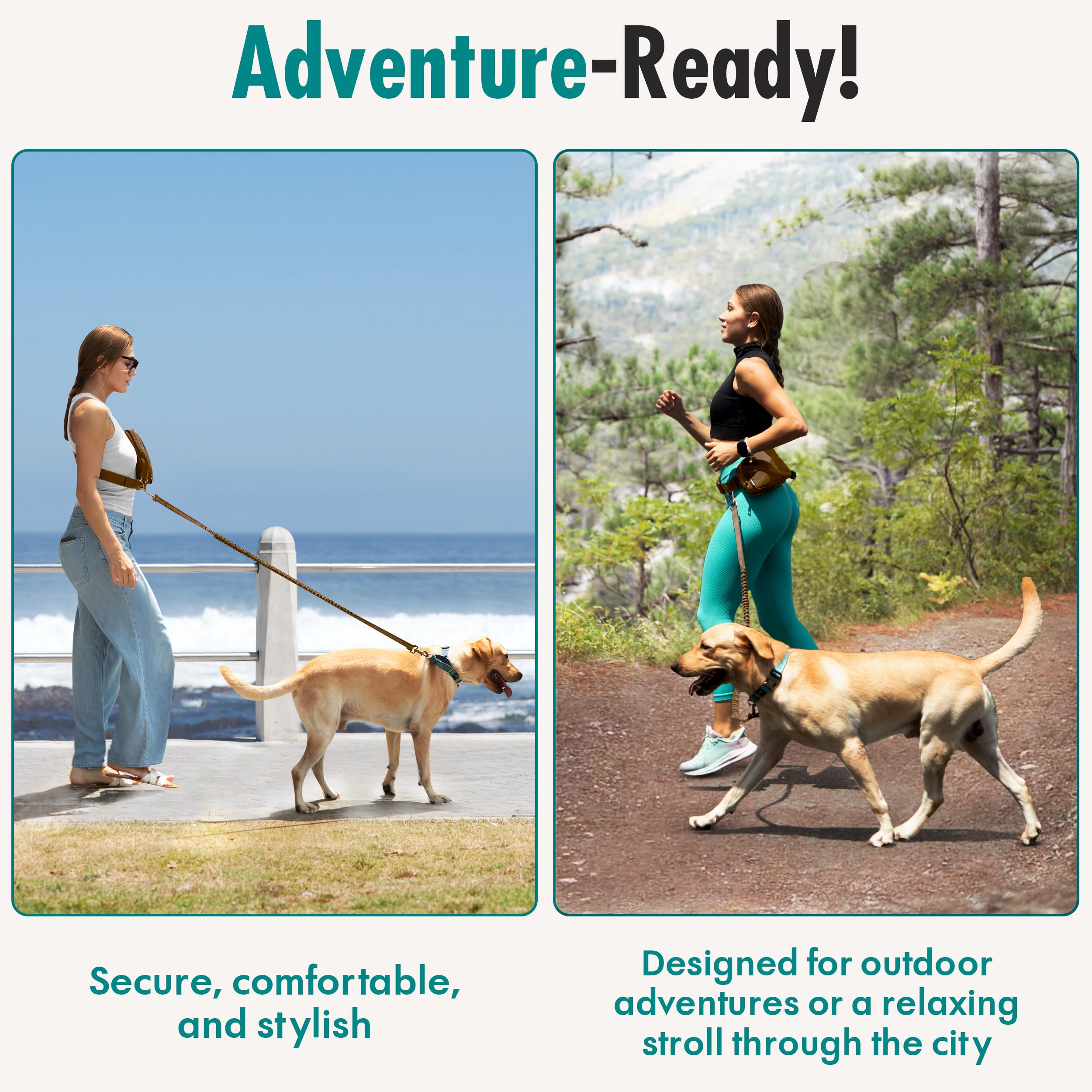 Hands Free Dog Leash with Dog Treat Pouch - Stylish & Trendy Waist Leash for Dog Walking - Wear Around The Waist or Crossbody - Durable & Detachable - Shock Absorbing - Waste Bag Dispenser - image 8