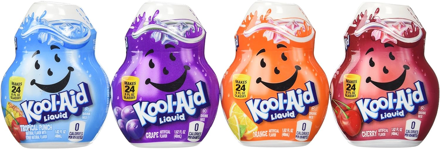 Koolaid Liquid Drink Mix 4 Pack (Cherry, Grape, Orange, and Tropical