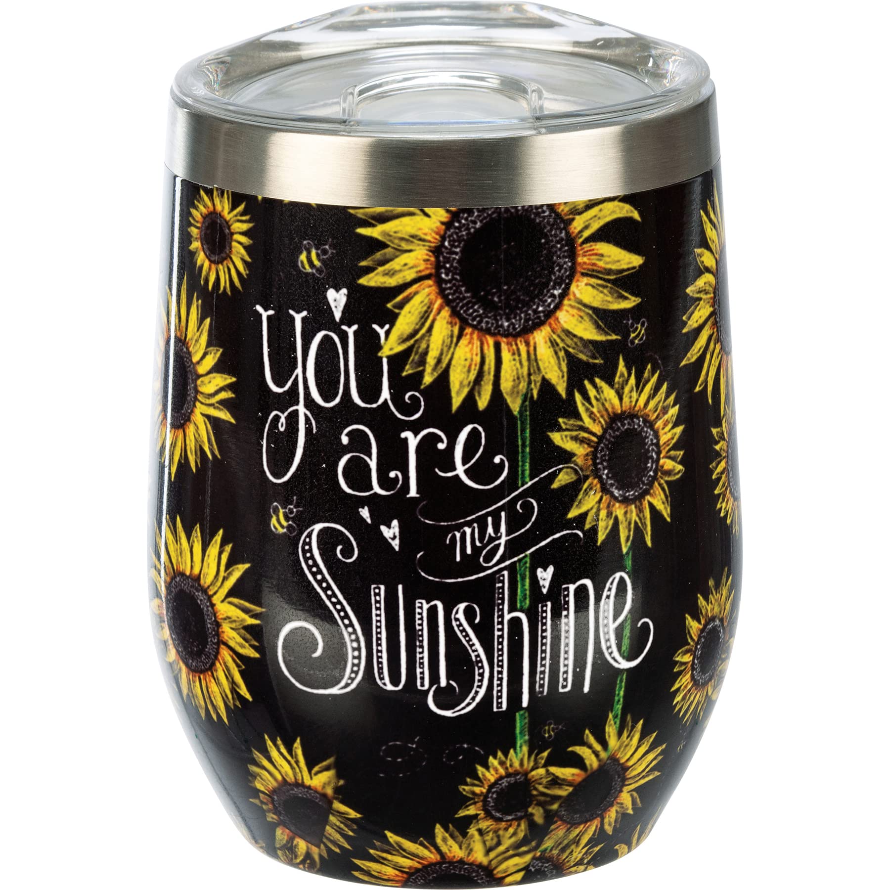 Verre à vin You Are My Sunshine Primitives by Kathy en verre sérigraphié vintage