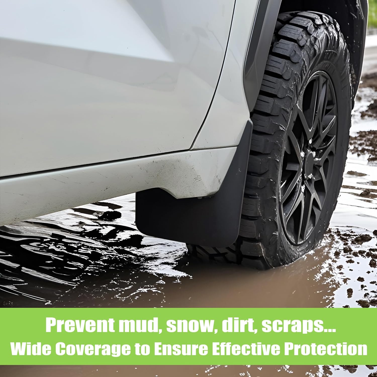 Amooca Mud Flaps Customized for Toyota Tundra 2022 2023 2024 2025 No-Drill Splash Guards Mudguards with Hardware Front & Rear Set of 4 Excludes SR Models (Black)