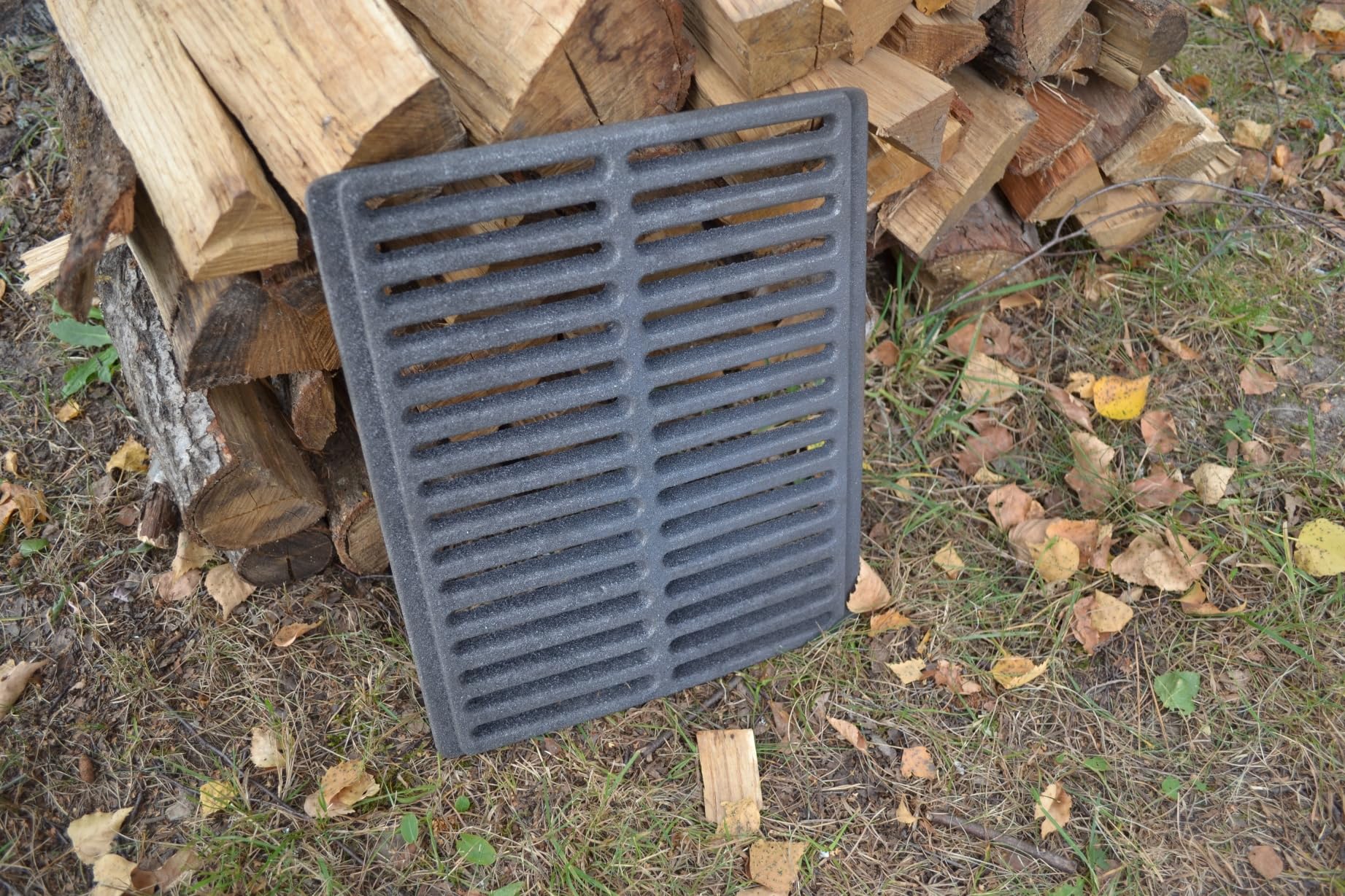 SEZAM Griglia in ghisa, 33,5 x 27,5 cm, per forno e cenere, diversi diametri, adatta per camino, stufa, griglia per stufa, griglia per forno, griglia per barbecue