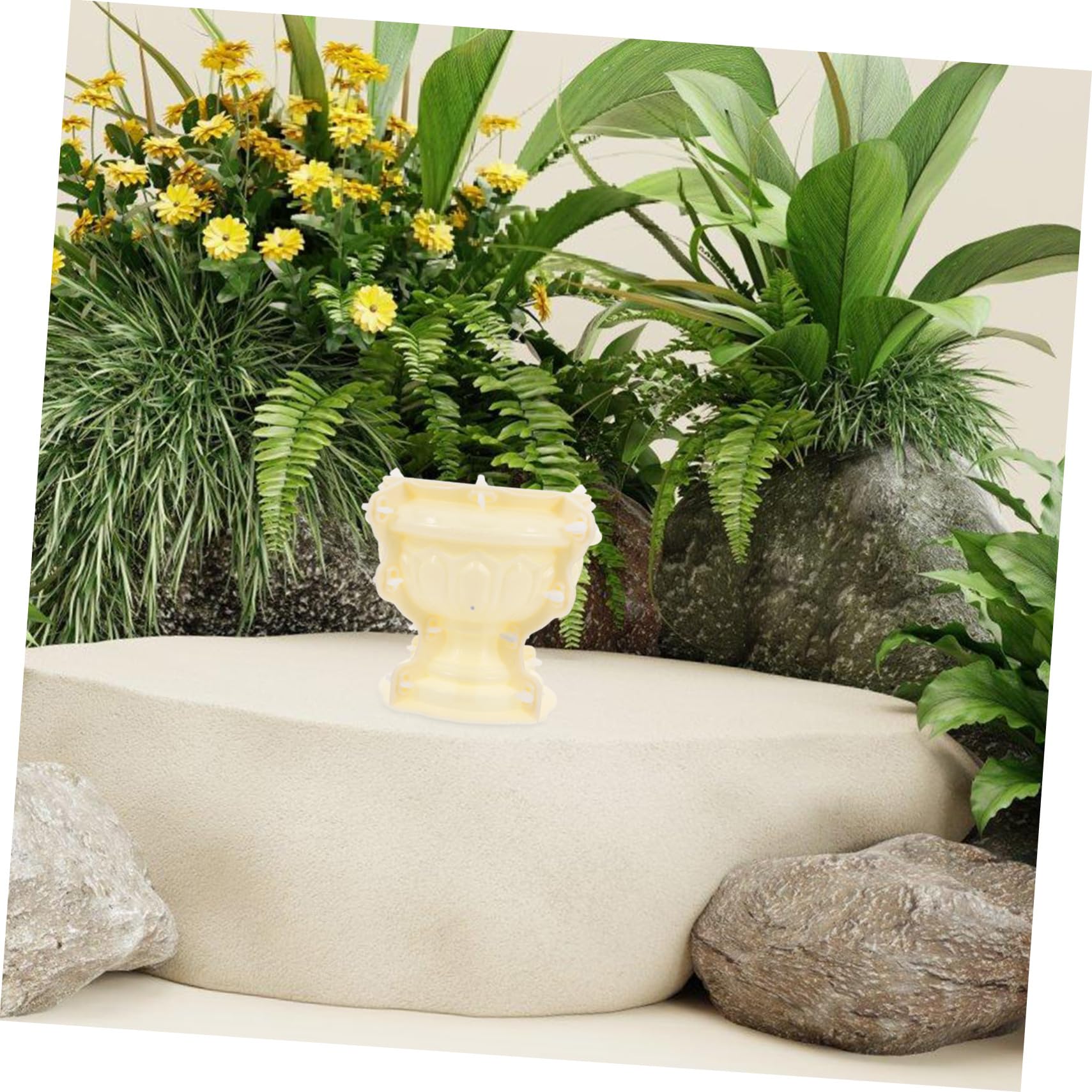 Stampo per Vasi per Piante Stile Europeo in Plastica Beige | DIY Crafts e Handcraft, Flessibile e Lavabile, Riutilizzabile e Facile da Usare