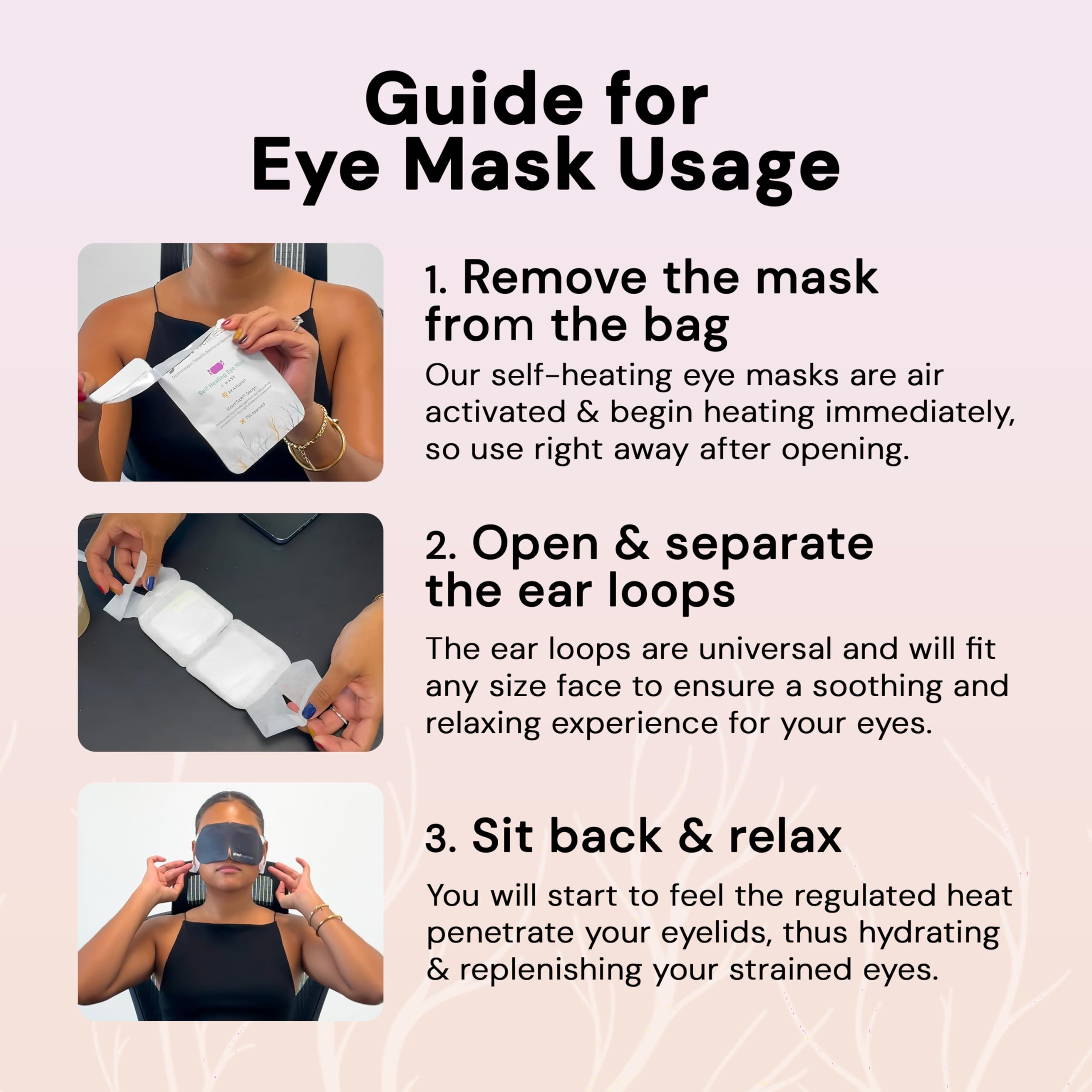 Amazon.com : Glitch Self Heating Eye Mask - Steam Eye Mask