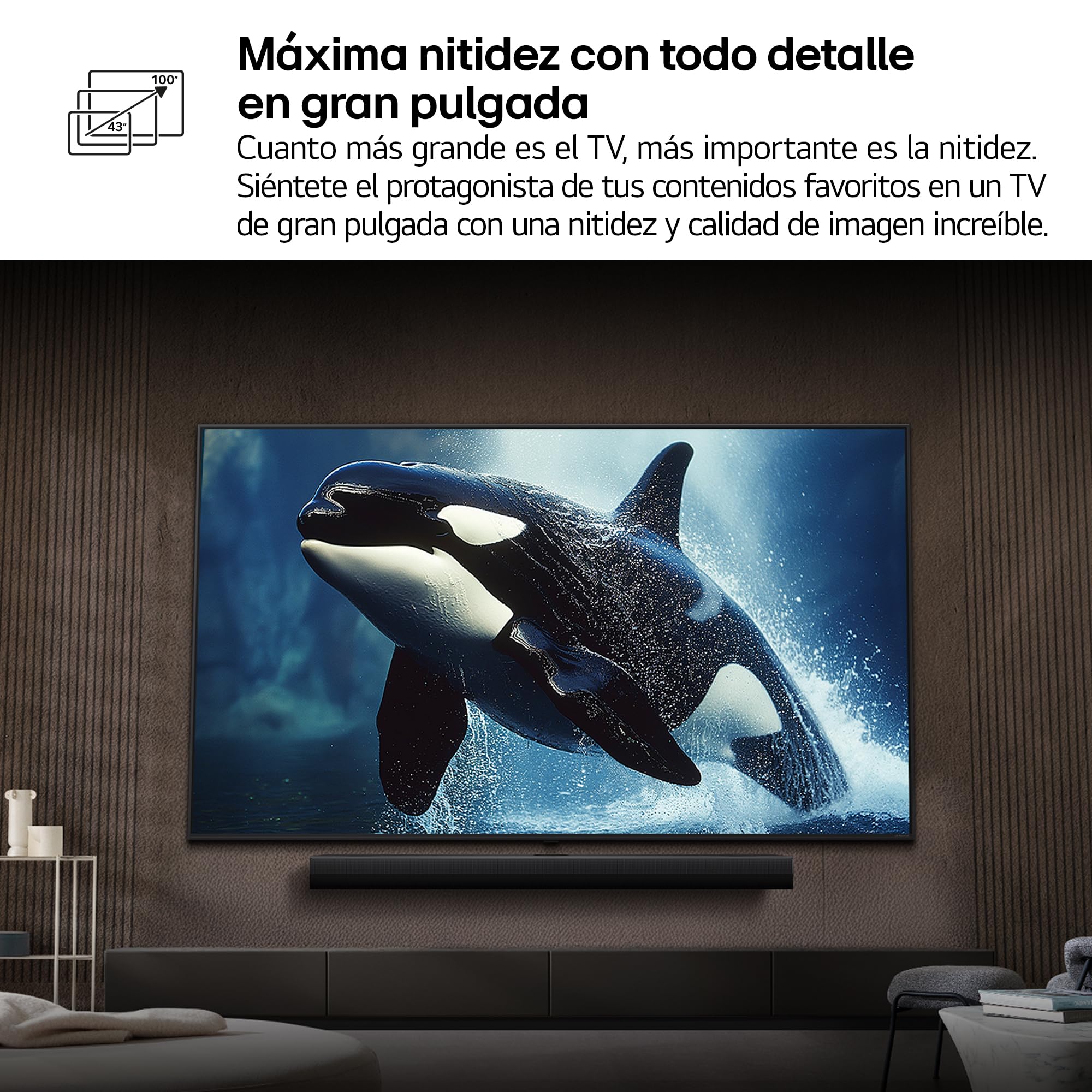 LG 43UA73006LA - TV 43", UHD 4K, WebOS 25, Ultimate IA, HDR10 Pro, Super Upscaling, Dolby Digital Plus, Google Assistant, Negro