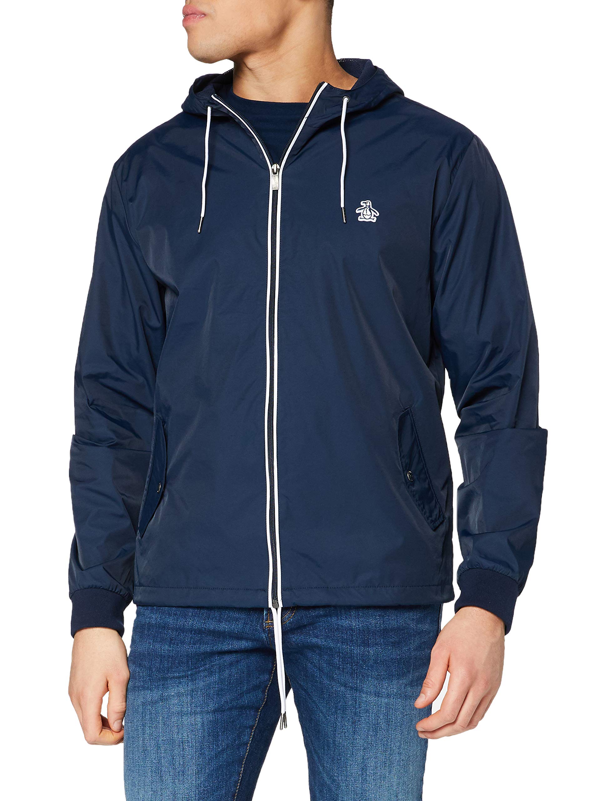 Original Penguin Men's Ratner Hooded Long Sleeve Jacket, Blue