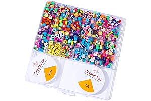 Yeyulin 300Pcs Flower Smiley Handmade Polymer Clay Beads 15 Styles with 480PCS...