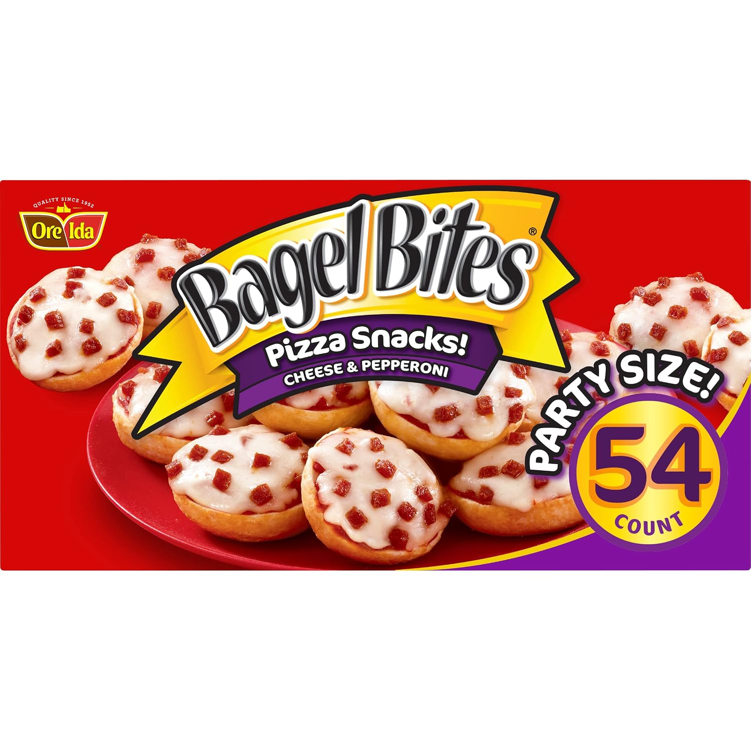 Bagel Bites Cheese & Pepperoni Mini Pizza Bagel Frozen Snacks, 54 ct Box